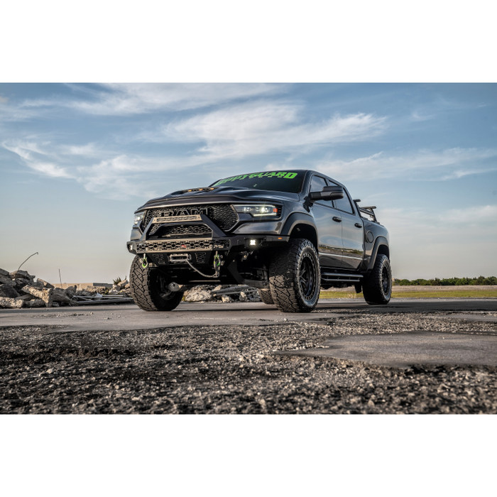 Bodyguard Freedom Front Baja Winch Mount Sensor Cutouts W/O Mesh Grille With Camera Harness & Pod Texture Black Powder Coat Model LBR21LYTNB