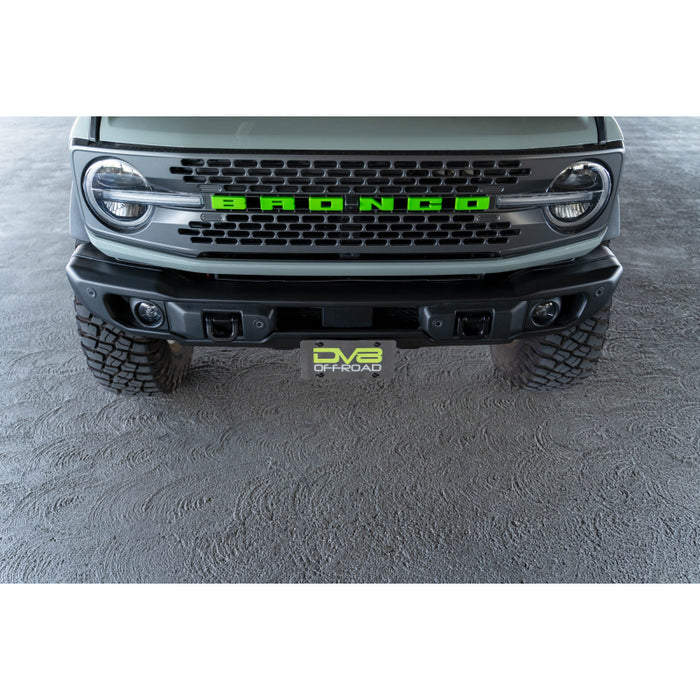 DV8 Offroad 2021-2025 Ford Bronco Capable Bumper Front License Plate Mount Model LPBR-04