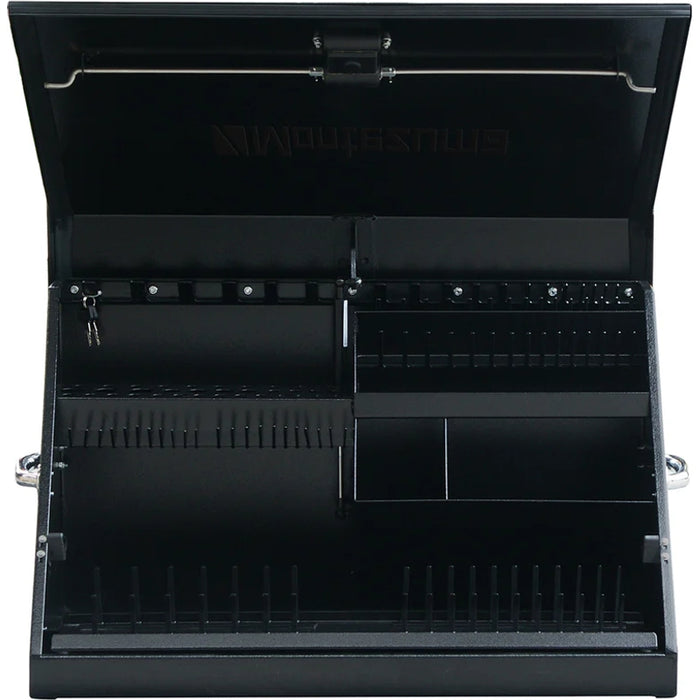 Montezuma 30 x 15 In. Steel Triangle® Toolbox Black Top Mount Truck Box ME300B