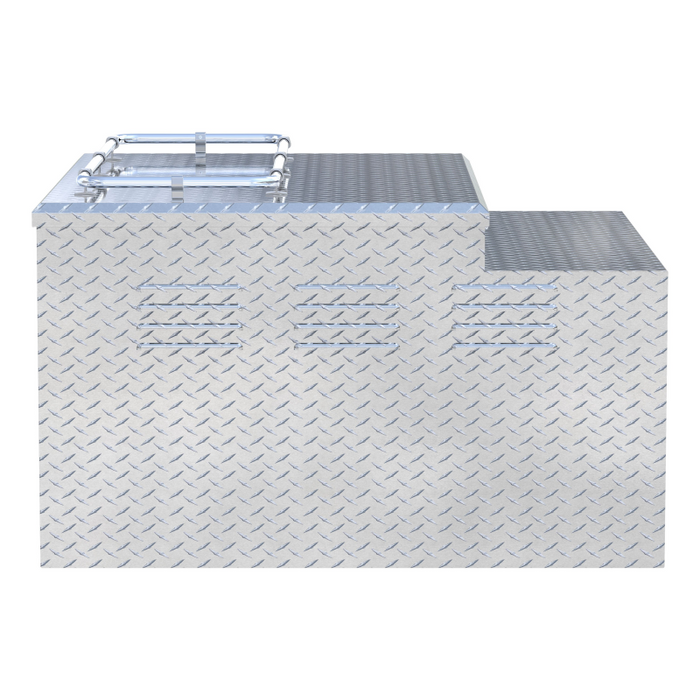 UWS Bright Aluminum 48" x 48" Double-Door Dog Box with Full Enclosure & Storage Model DB-4848N