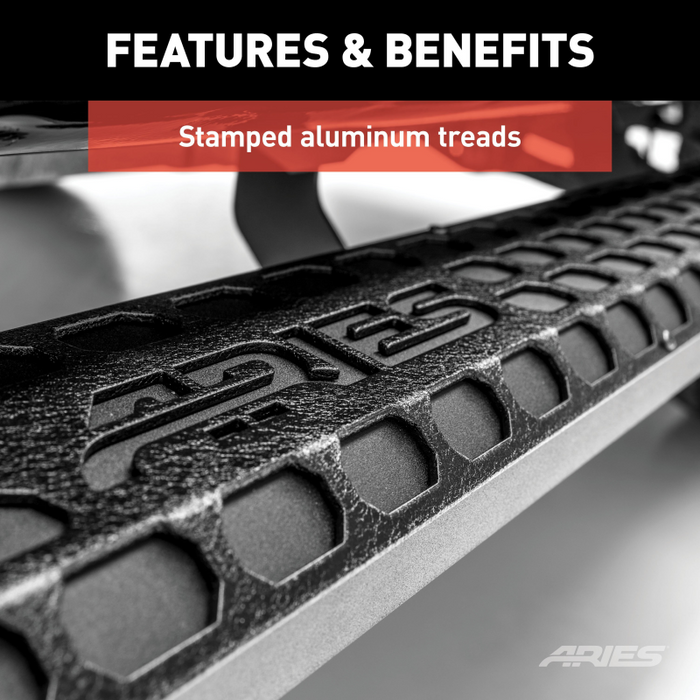 ARIES AdvantEDGE 5-1/2" x 75" Black Aluminum Running Boards Model 2556043