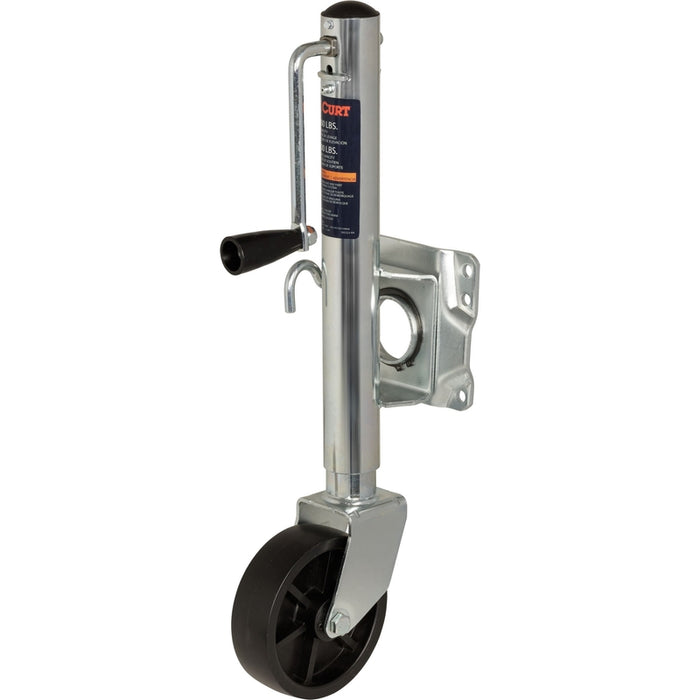 CURT Marine Boat Trailer Tongue Jack with 6-Inch Wheel, 1,000 lbs. Support Capacity, 10 Inches Vertical Travel Model 25003