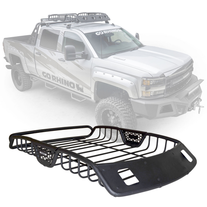 Go Rhino SR20 Tubular Steel Roof Rack With 2x Light Mount Openings 60" Long Model 59027T