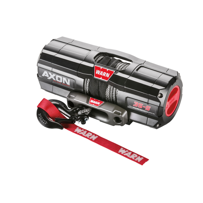 Warn AXON Plow Mode 35-S Powersports Winch 50" Of 3/16 Spydura Synthetic Rope With Black Hook Model 110230