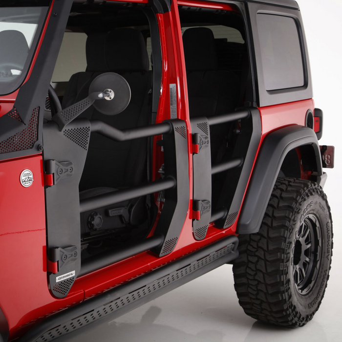 Go Rhino Trailline Tube Doors, Rear pair for Jeep JL/JLU and JT Model 572602