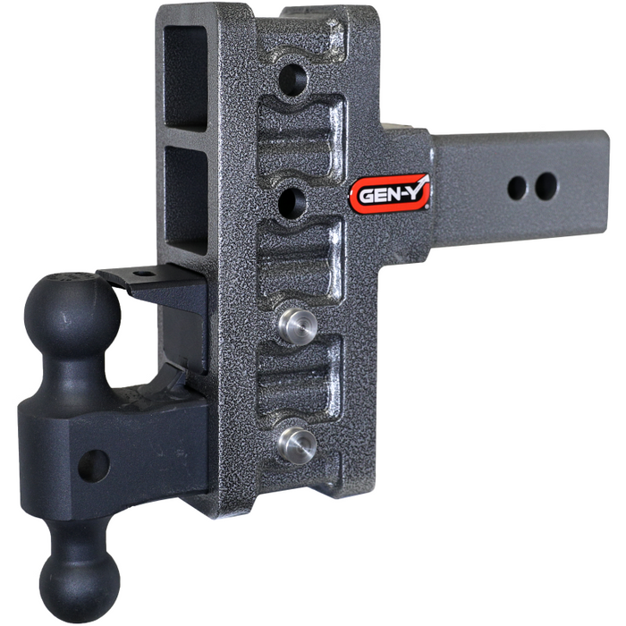 Gen-Y MEGA-DUTY 3" Shank 6" Offset Drop 3.5K TW 32K Hitch with Dual-Ball & Pintle Lock Model GH-2024