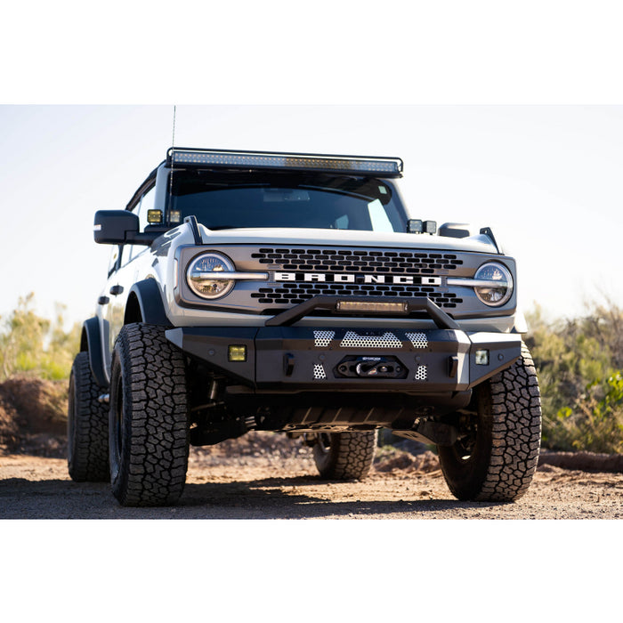 DV8 Offroad 2021-2025 Ford Bronco Mto Series Winch Front Bumper Model FBBR-01