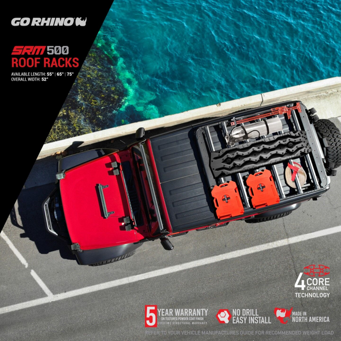 Go Rhino SRM500 55" Long x 52" Wide Flat Platform Roof Rack Model 5935055T