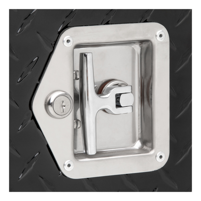 UWS Gloss Black Aluminum 48" Driver-Side Wheel Well Tool Box Model FW-48-DS-D-BLK