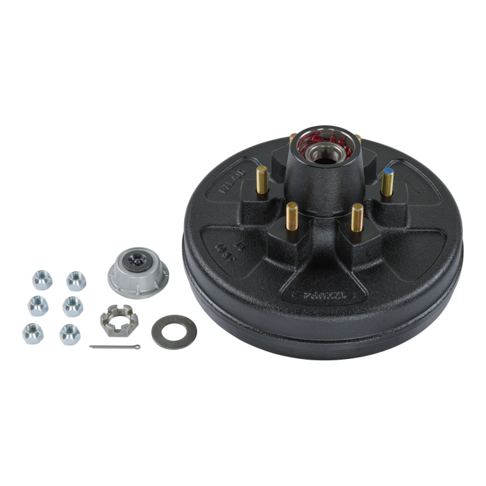 CURT 2024013262 12" Brake Drum Hub Complete Kit with Installed Bearings, 6 on 5.5", 1/2" Stud, 6,000-lb. Axles Model 2024013262