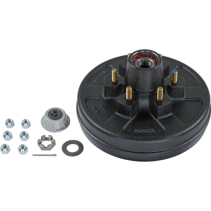 CURT 2024013262 12" Brake Drum Hub Complete Kit with Installed Bearings, 6 on 5.5", 1/2" Stud, 6,000-lb. Axles Model 2024013262