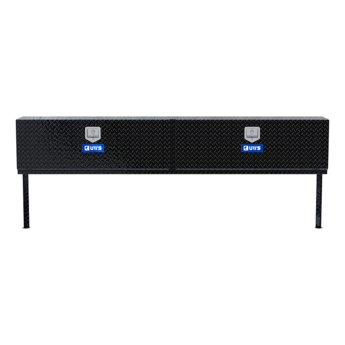 UWS Gloss Black Aluminum 96" Double-Door Topside Truck Tool Box Model TBTS-96-BLK