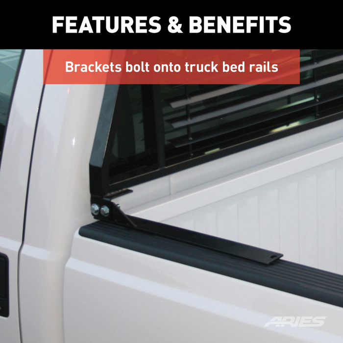 ARIES Classic Black Steel Headache Rack, Fits Select Chevrolet, Ford, Dodge, GMC, Ram Model 111000