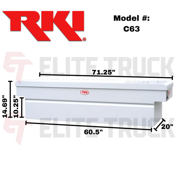 RKI Crossover Truck Tool Box C-Series White Steel Model C63