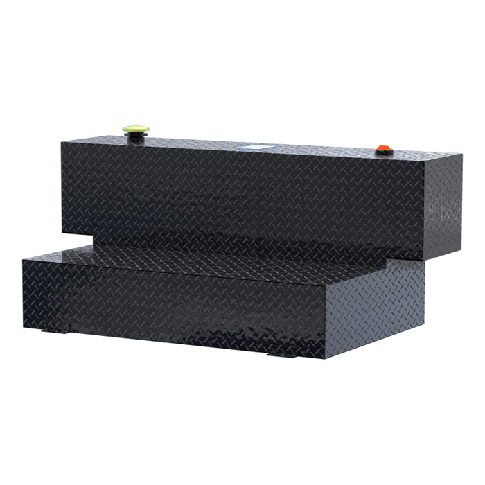 UWS Gloss Black Hammerhead-Style 100-Gallon Aluminum L-Shape Transfer Tank Model TT-100HH-B