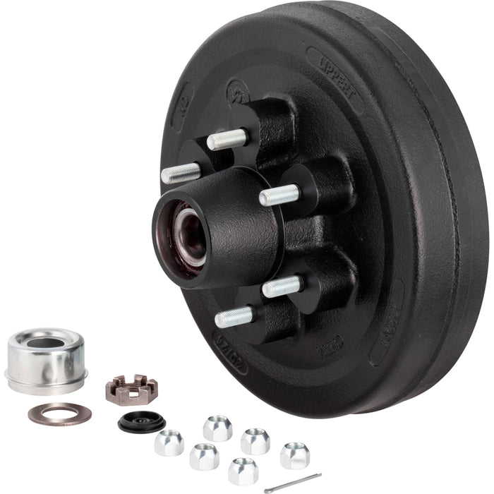 CURT 2024013262 12" Brake Drum Hub Complete Kit with Installed Bearings, 6 on 5.5", 1/2" Stud, 6,000-lb. Axles Model 2024013262