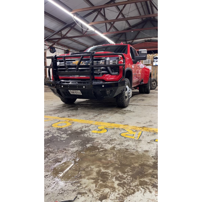 Bodyguard T2 Front Extreme - Sensor Cutouts Factory Fog Cutouts Winch Mount Skid Plate W/O Mesh Grille With Camera Harness Gloss Black Powder Coat Model EEC24BYWGNH
