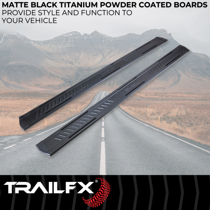 TrailFX A6 Running Boards Titanium Black Aluminum Model AL6004B