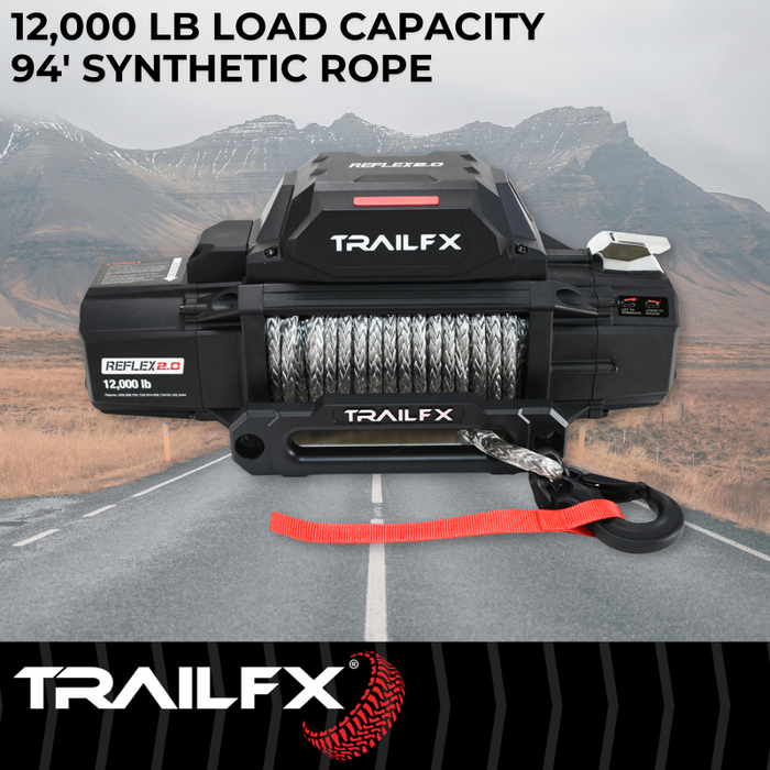 TrailFX REFLEX 2.0 Winch 12000LB Synthetic Rope Model WRS212B