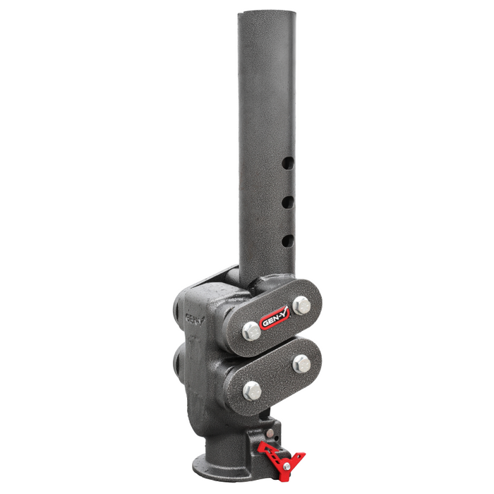 GEN-Y SPARTAN TORSION-FLEX SnapLatch 2.5" Offset 4" Round Tube Gooseneck 2 5/16" Coupler Standard Height 3.5-6.5K TW 25K Towing Model GH-7082