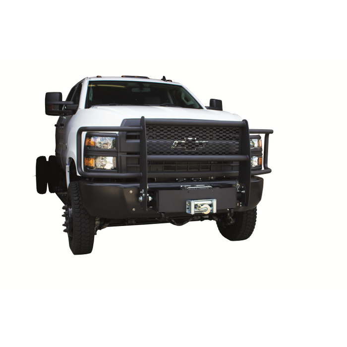 Go Industries Welded Winch Grille Guard w/Carrier - Black Model ET004