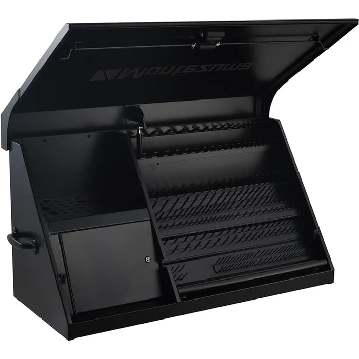 Montezuma 41 x 18 In. Steel Triangle® Toolbox Flat Black Top Mount Truck Box DX411FB