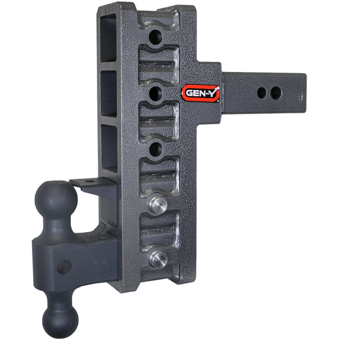 Gen-Y MEGA-DUTY 2.5" Shank 9" Offset Drop 3.5K TW 32K Hitch Dual-Ball & Pintle Lock Model GH-1925