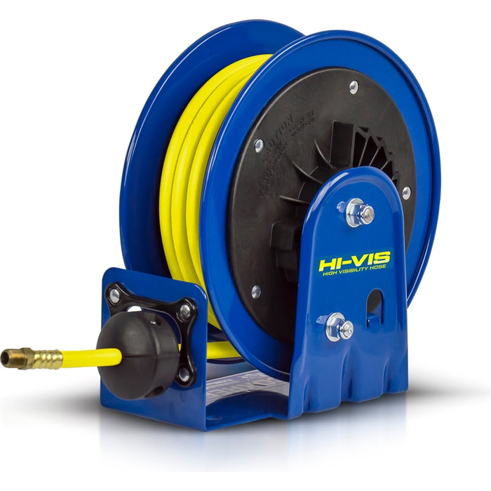 Coxreels HV Safety Hose Series Compact Spring Rewind Hi-Vis Safety Hose Reel 3/8 in. x 20 ft. 300 PSI - Hose Included Model LG-LP-320-HV