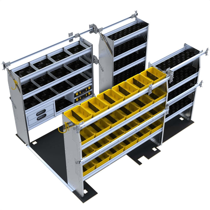 Ranger Design Aluminum Van Shelving Package for Chevrolet BrightDrop 400 - Includes E-Floor & Mounting Tracks Model BZS-27