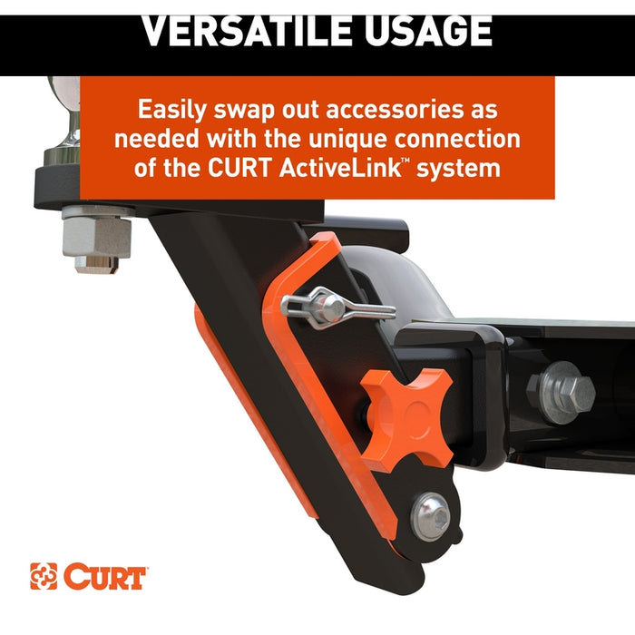 CURT ActiveLink Hitch Ball Mount, Fits 2-Inch Trailer Couplers, 3,500 Pounds GTW Model 18416