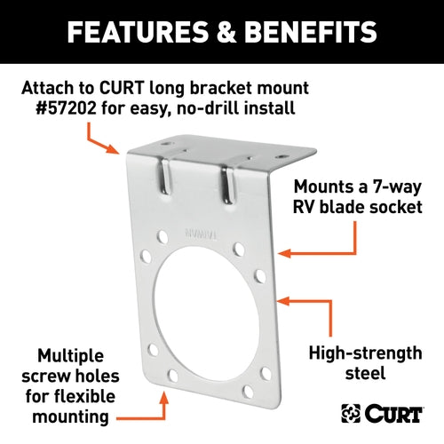 CURT Vehicle-Side Trailer Wiring Harness Mounting Bracket for 7-Way RV Blade Model 58231