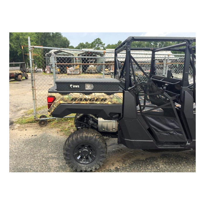 UWS Matte Black Aluminum UTV Side Tool Box - Polaris Ranger Model UTV-SM33-MB