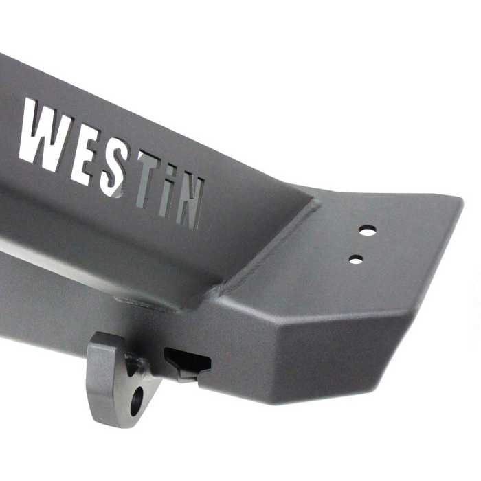 Westin WJ2 Stubby Front Bumper With LED Light Bar Mount Textured Black Steel Model 59-80085