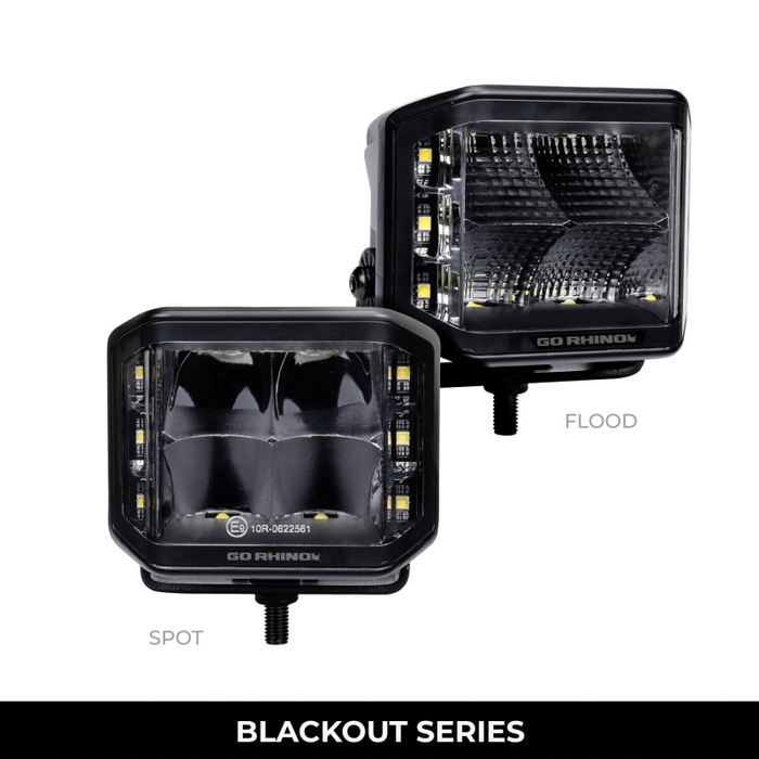Go Rhino Blackout Series SIDELINE 4x3 LED Cube Flood Lights Model 750700321FCS