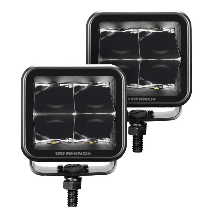 Go Rhino Xplor Blackout Series Spot 3x3 Cube Lights Model 750400321SCS