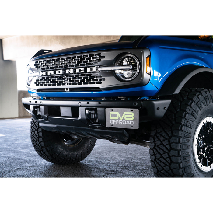DV8 Offroad 2021-2026 Ford Bronco Factory Front Bumper License Relocation Bracket Model LPBR-02