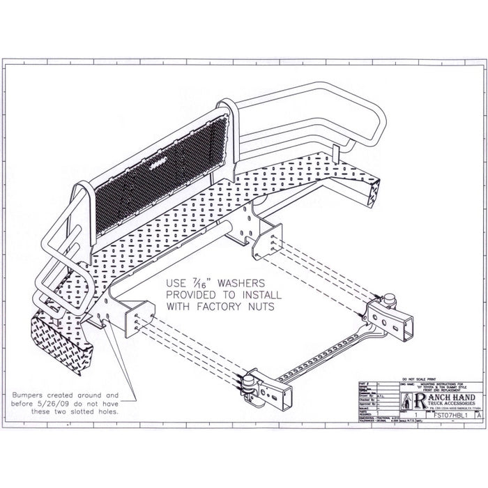 Ranch Hand Summit Series Front Bumper W/ Grille Guard Fits Select 07-13 Toyota Tundra Model FST07HBL1