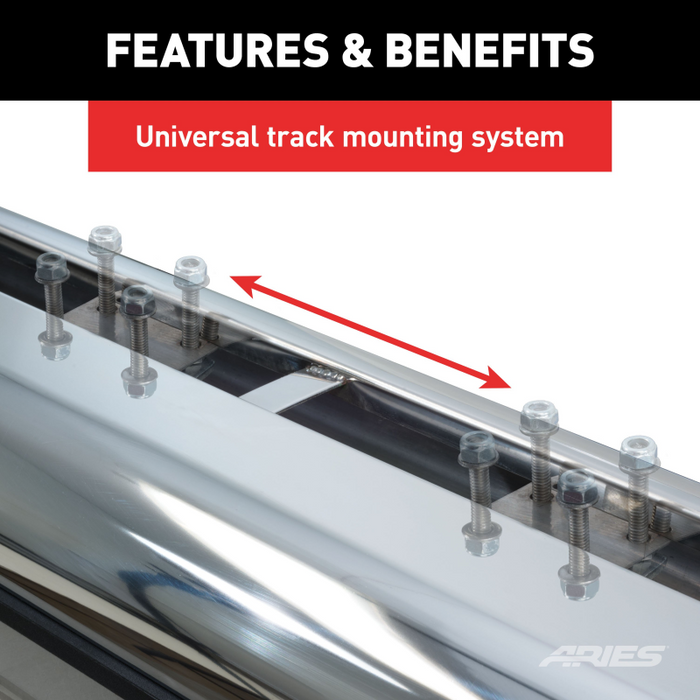 ARIES 6" x 91" Black Aluminum Oval Step Nerf Bars Model 4445020