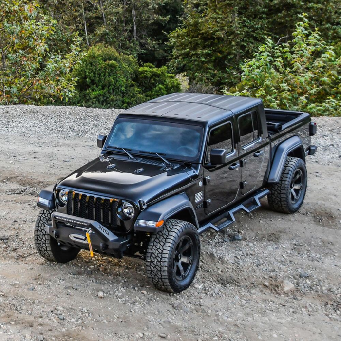 Westin WJ2 Stubby Front Bumper With LED Light Bar Mount Textured Black Steel Model 59-80085