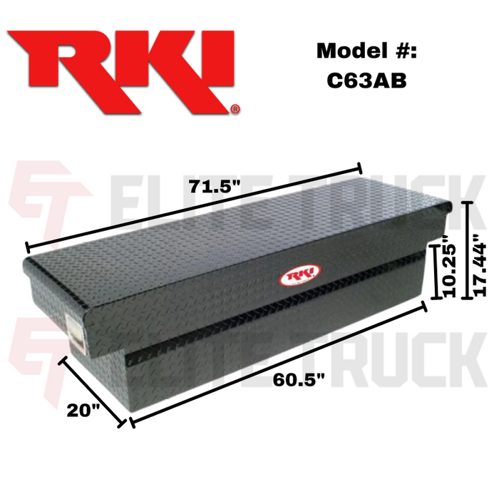 RKI Crossover Truck Tool Box C-Series Matte Black Diamond Tread Aluminum Model C63AB