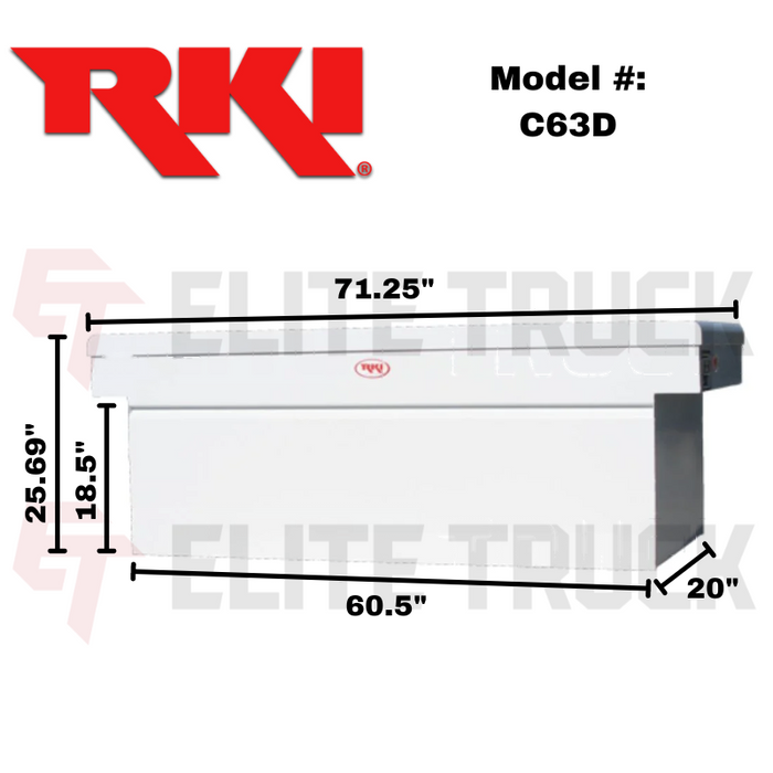 RKI Crossover Truck Tool Box C-Series Deep White Steel Model C63D