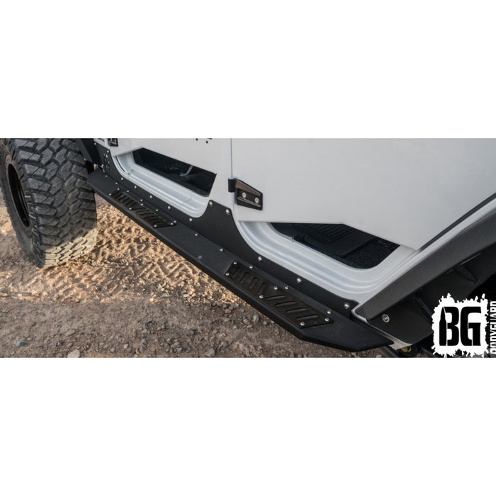 Bodyguard JK Sliders With Body Cladding 4 Door Texture Black Powder Coat Model 95441T