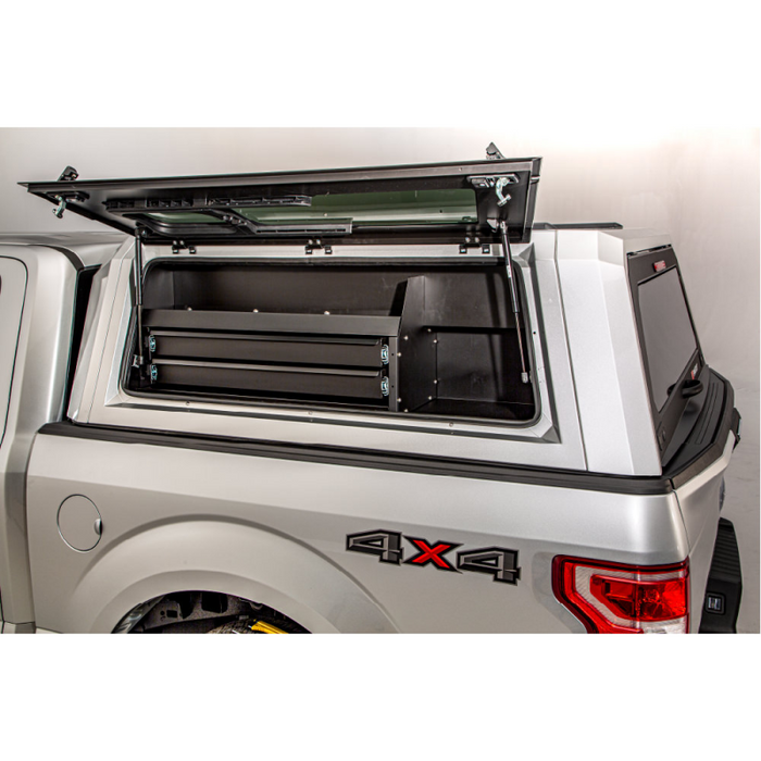 SmartCap Matte Black Truck Bed Cap Drawer-Bin Full-Size for Left Side Mount Fits All Caps w/ Horizontal Locks Model SA0501