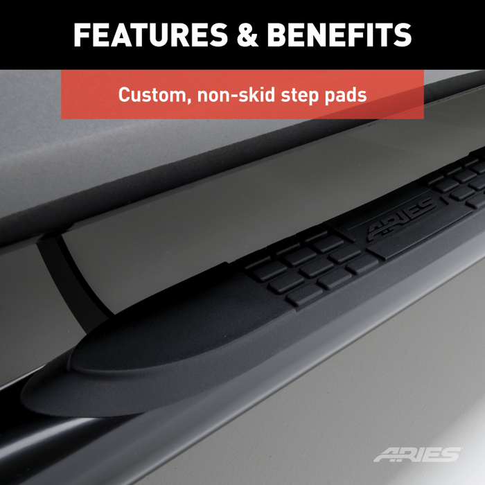ARIES 3" Round Black Steel Step Nerf Bars Model 204012