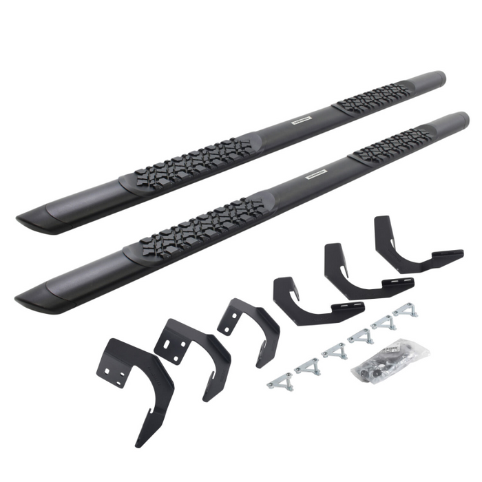 Go Rhino V-Series V3 Aluminum Step Nerf Bars and Mounting Brackets Kit Textured Black Model V3420687T