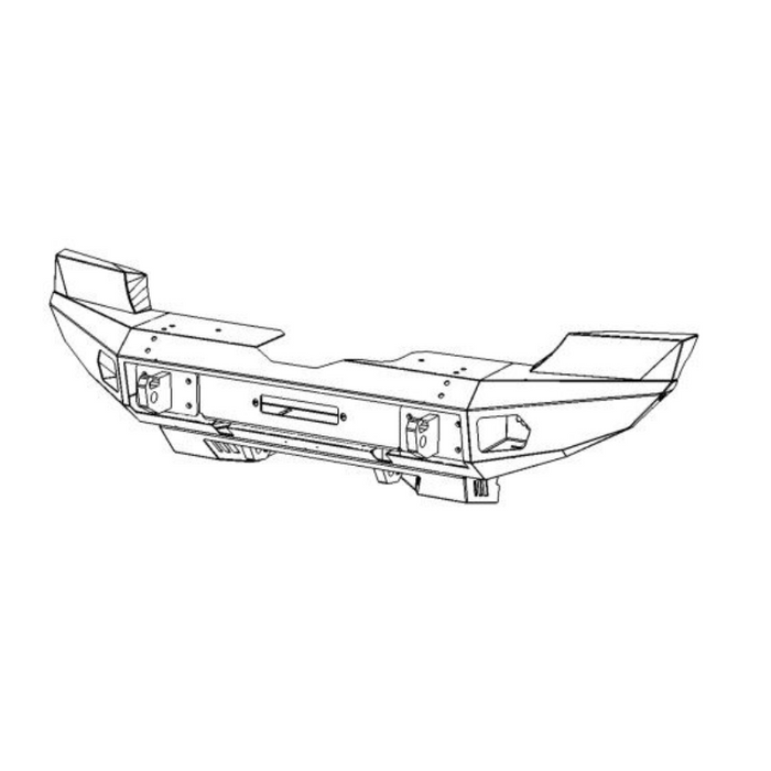 Go Rhino Trailline Winch Ready Front Full Width Bumper for Jeep Wrangler JL,JLU & Gladiator Model 230216T