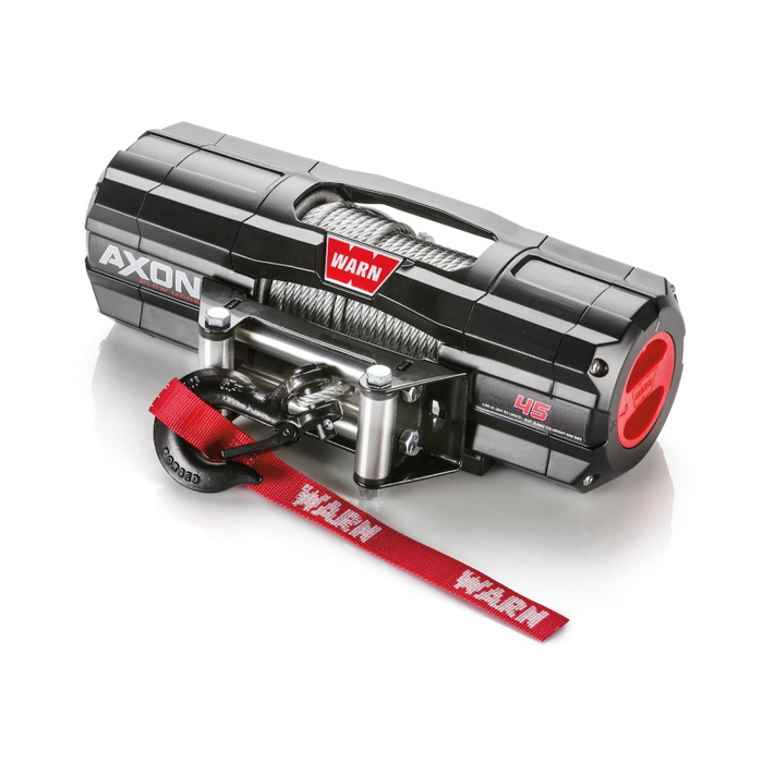Warn AXON Plow Mode 45 Powersports Winch 4500 Pull Capacity With 50" Of 1/4" Steel Rope And Black Hook Model 110245