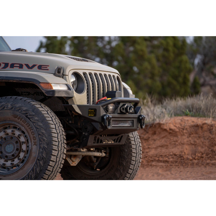 DV8 Offroad 2007-2025 Jeep GladiatorJT Wrangler JK JKU JL JLU Fs-7 Mid-Width Winch Front Bumper Model FBJL-07