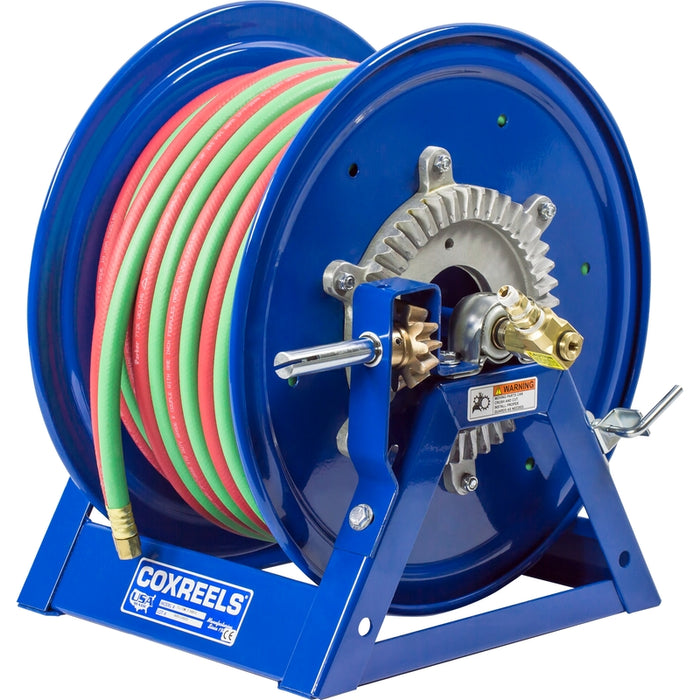 Coxreels 1275W Series Bevel Geared Hand Crank Welding Dual Hose Reel 3/8 in. x 250 ft. T-Grade - No Hose Model 1275WT-3-250-C
