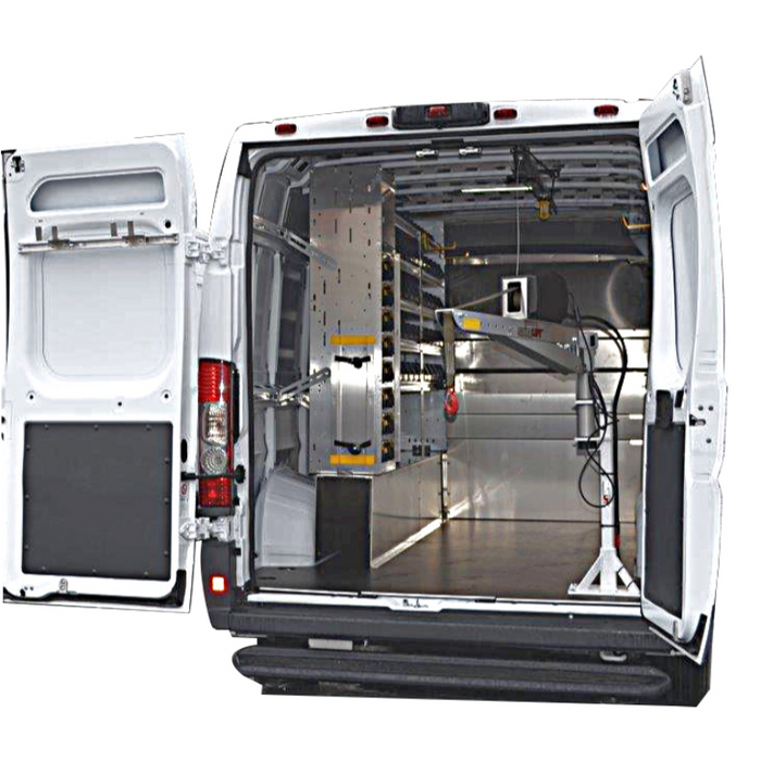 SpitzLift RAM ProMaster Rear Door Fold Down 650 lb. 12V Crane Package Model Option-1-PM